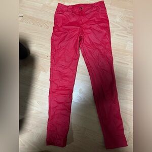 Red Pleather Skinny Jeans